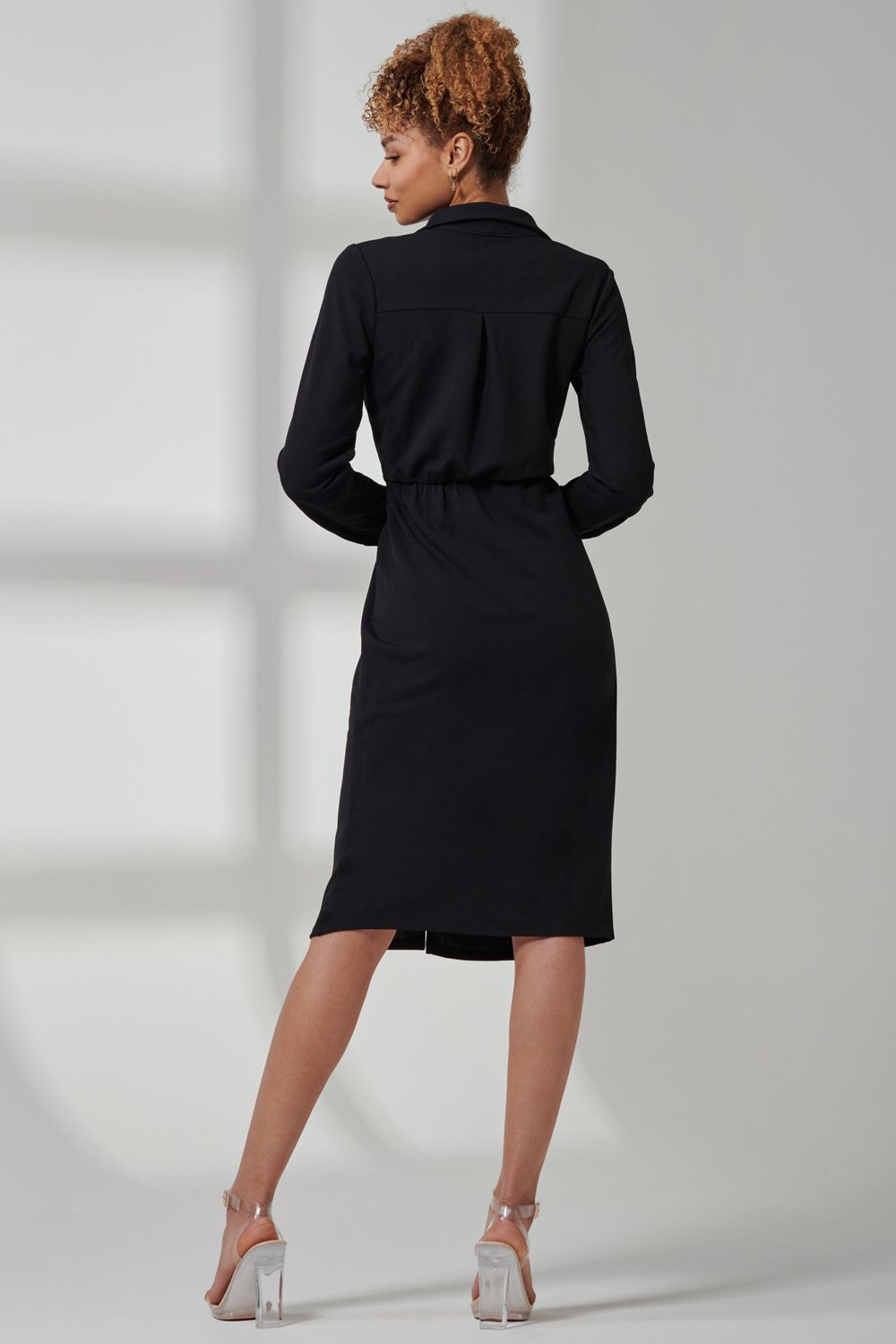 Jolie Moi Reveka Wrap Ruched Shirt Dress