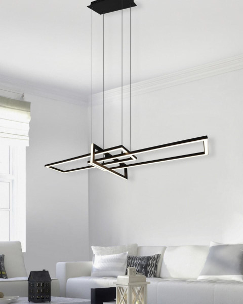 Lampa wisząca SALINAS czarno-biała LED 3x34W Ciepła biel 4200lm Trio