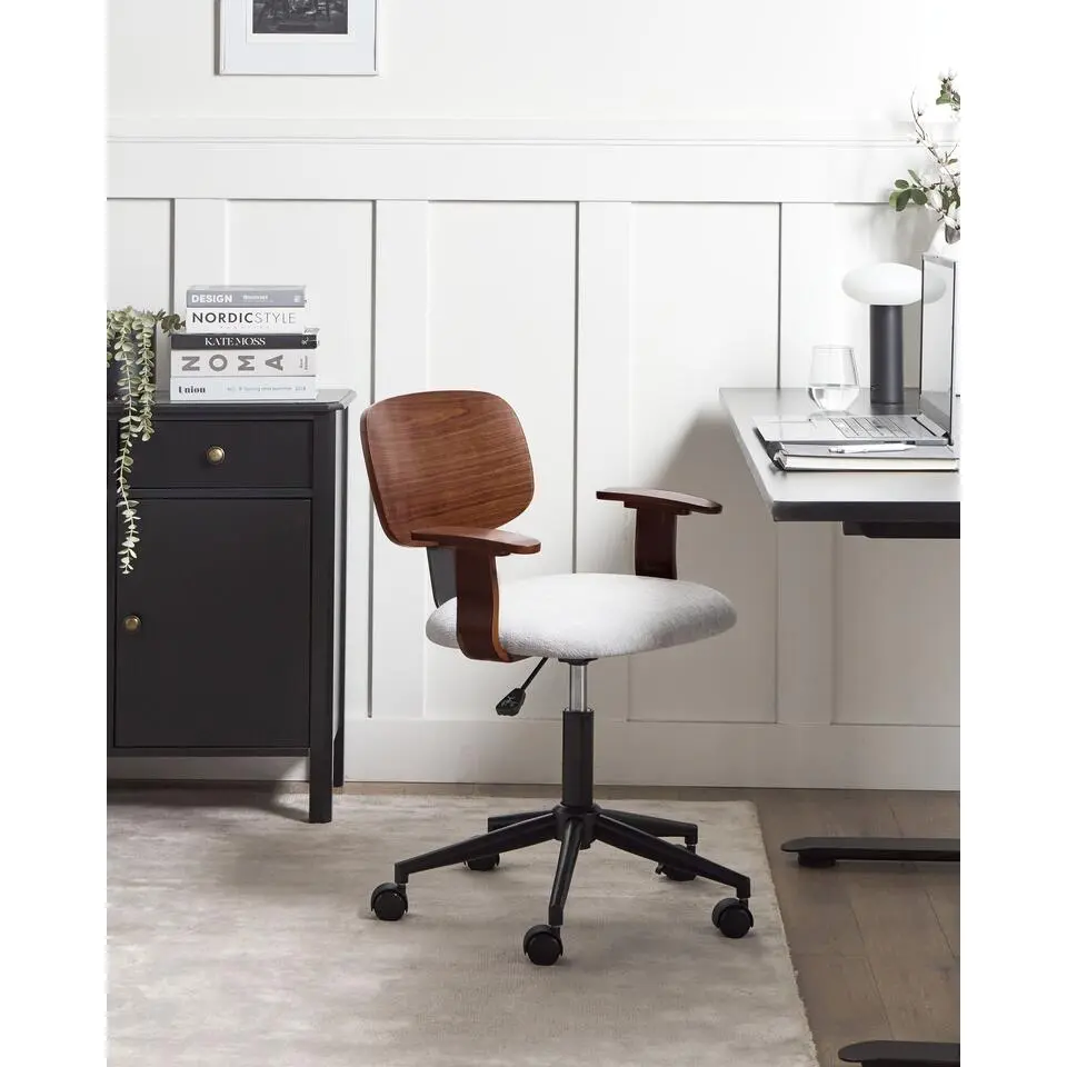 GUNNISON - Bureaustoel - Lichtgrijs - Linnen