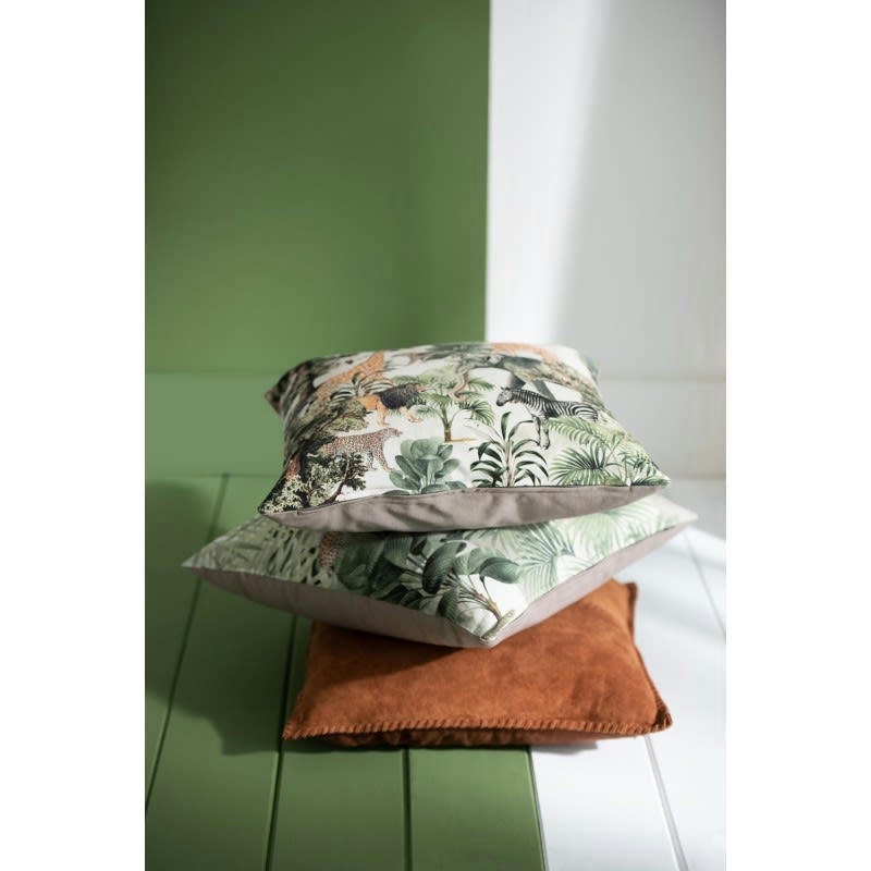 POINT - Coussin carré cuir Cognac 44x44