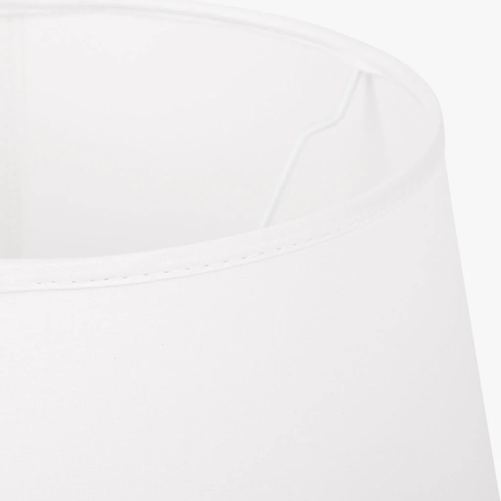 Abatjour Drum em Algodão Branco D30cm