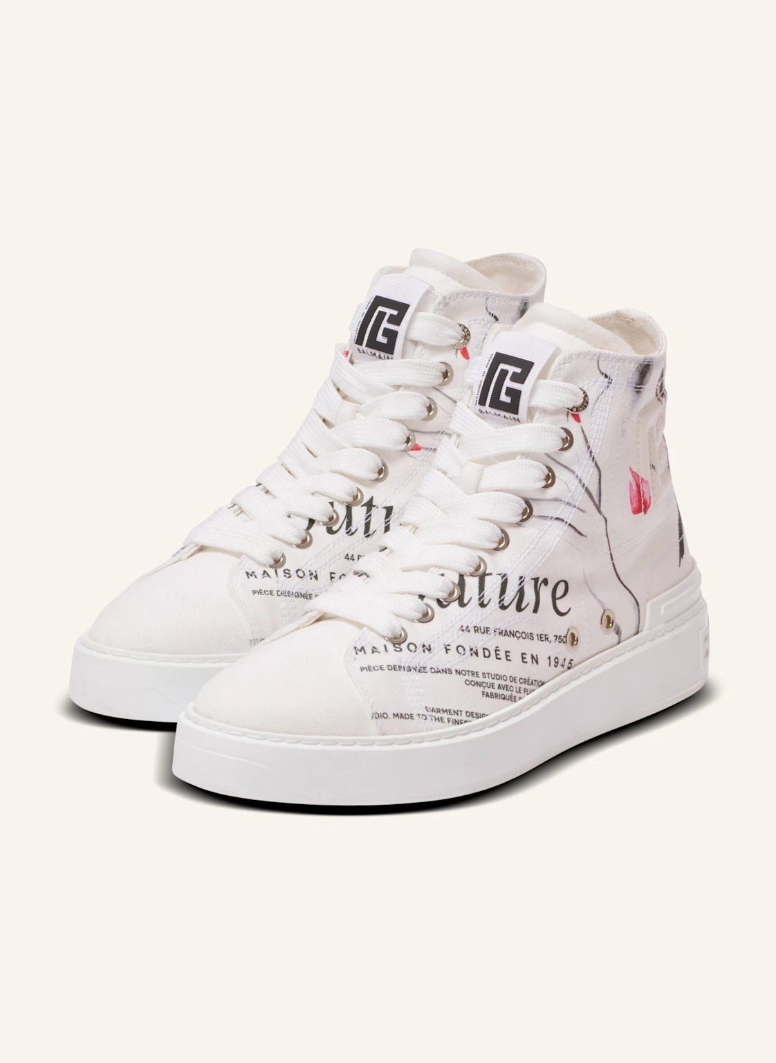 BALMAIN High-Top-Sneakers B-Court mit Balmain Beauty-Print