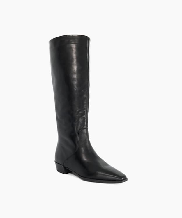 Torrie Black - Leather Knee-High Boots