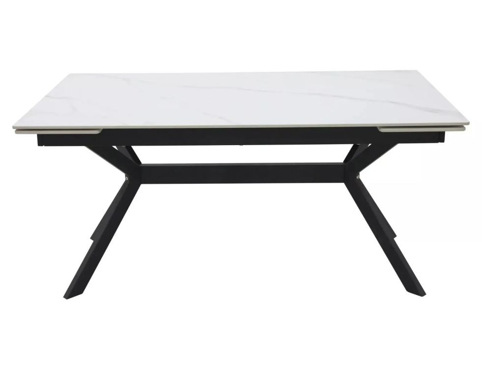 Stół rozkładany IMPERIA 180(240)x90 cm biały marmur/ czarny