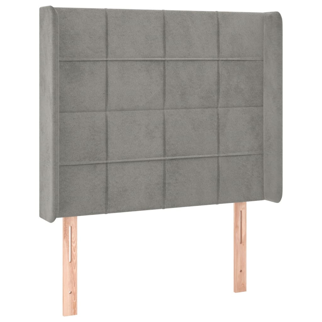 Wezgłowie Szary 93 x 16 x 118/128 cm Aksamit vidaXL