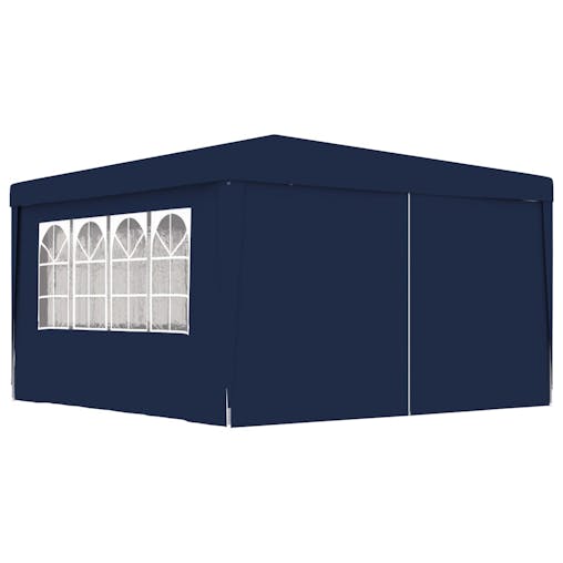 NNEVL Professional Party Tent with Side Walls 4x4 m Blue 90 g/m&sup2;