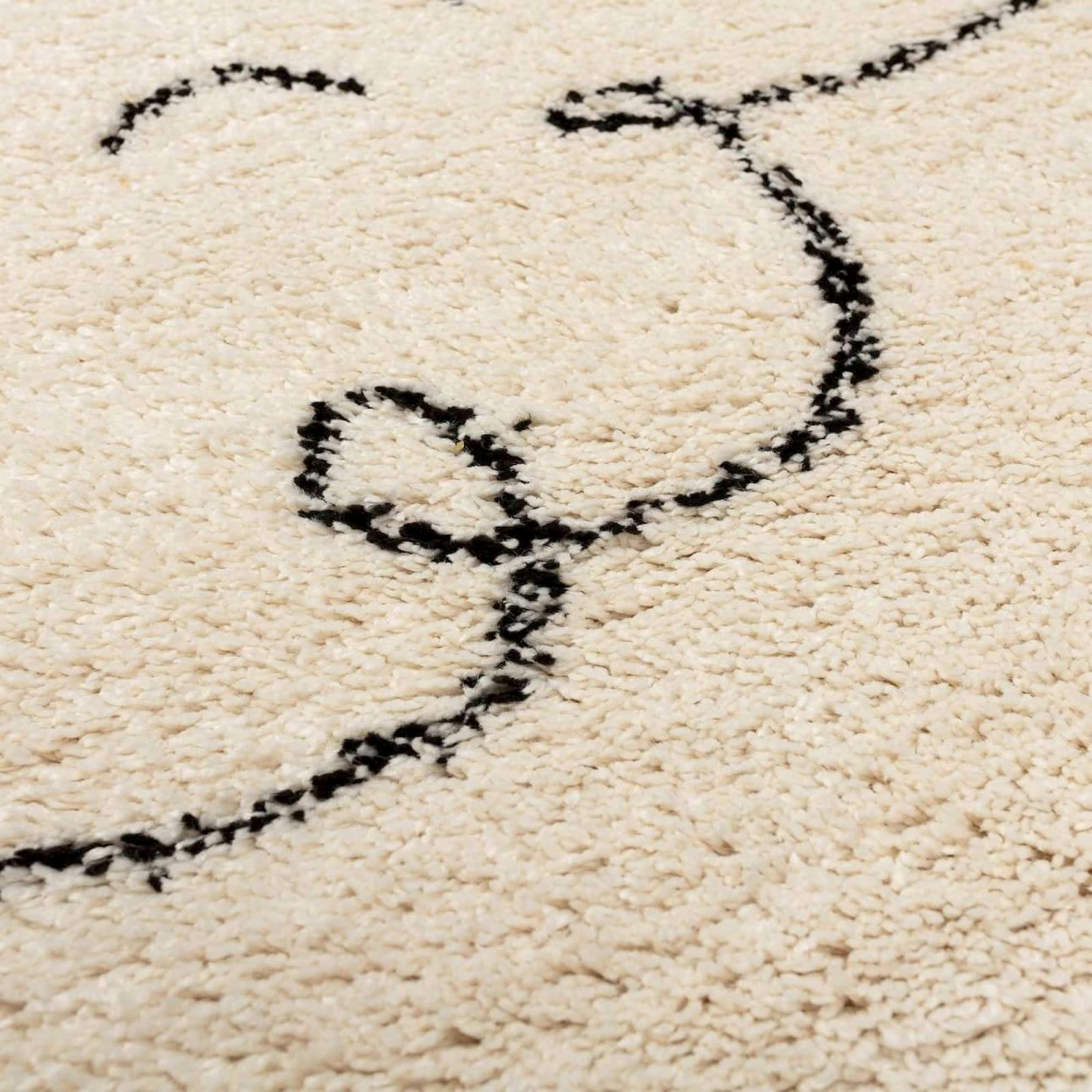 YELLOWTIPI - Tapis enfant Mouton moelleux Noir