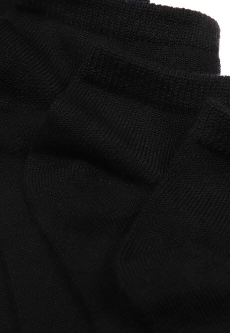 Womens 4pk Black Super Soft Plain Trainer Socks