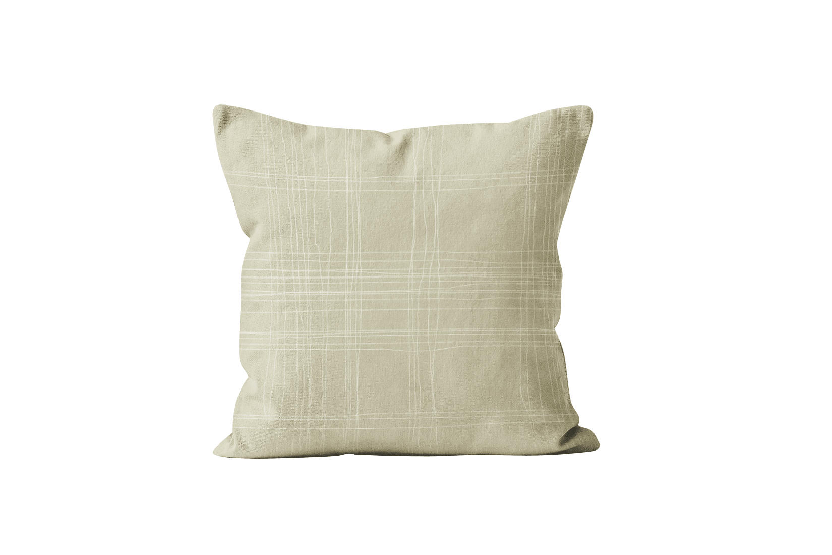 - Coussin à carreaux velours Vert Crème 40x40cm