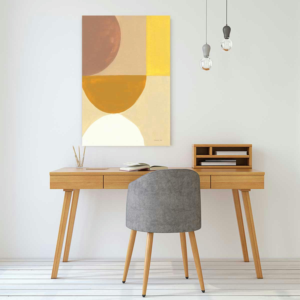 - Tableau Soleil retro 50's imprimé sur toile 60x90cm