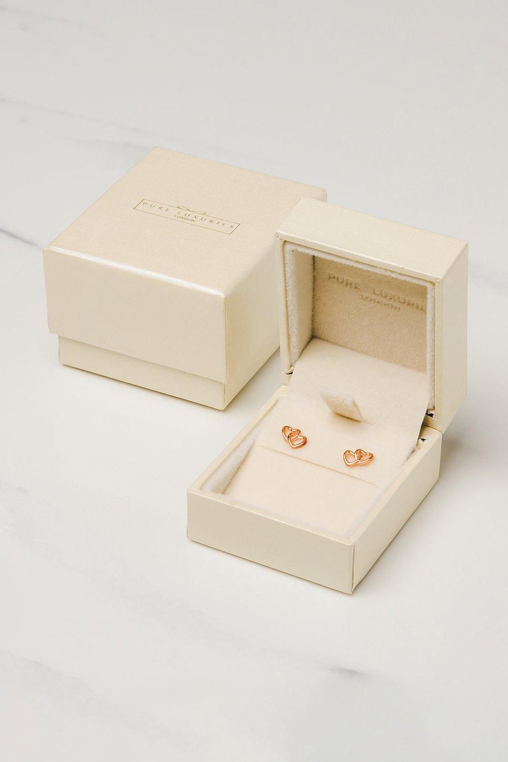 Pure Luxuries London Gift Packaged 'Nicasia' 18ct Rose Gold Plated 925 Silver Earrings