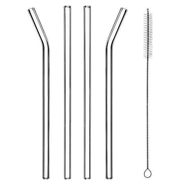 KADAX Set de pailles en verre borosilicaté, 20 cm, 4 pièces   nettoyant