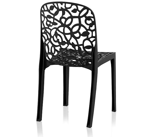 Lot de 6 chaises FLORA en polypropylène anthracite - SHAF - 55396