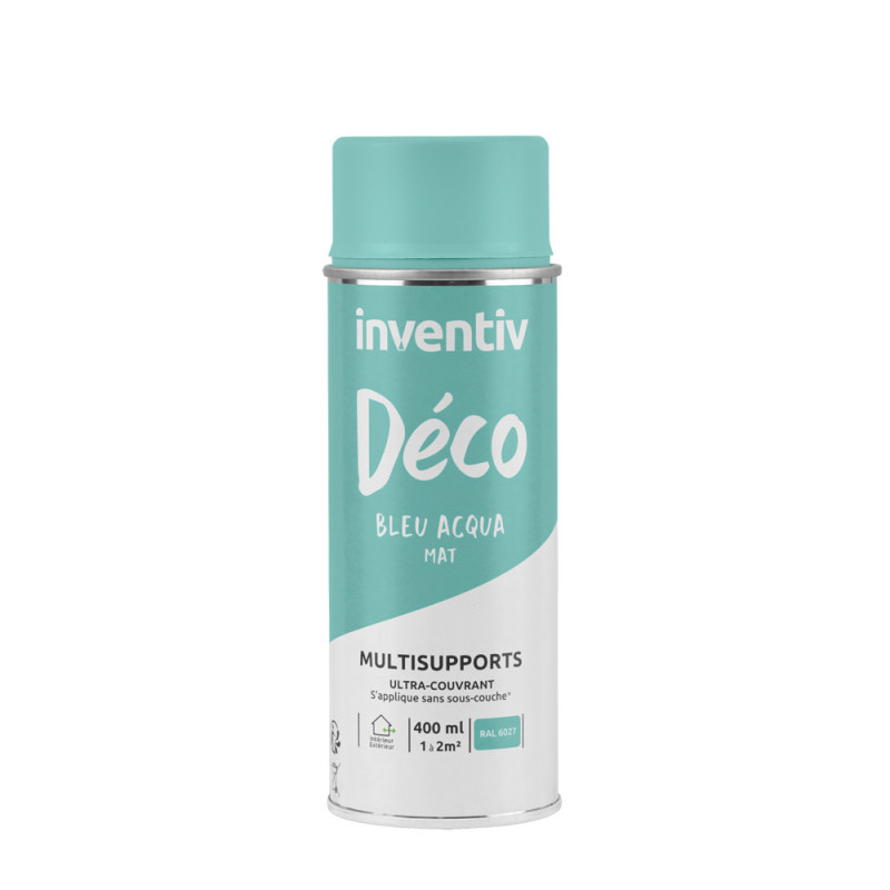 Peinture multisupports Déco bleu aqua mat 0,4 L INVENTIV