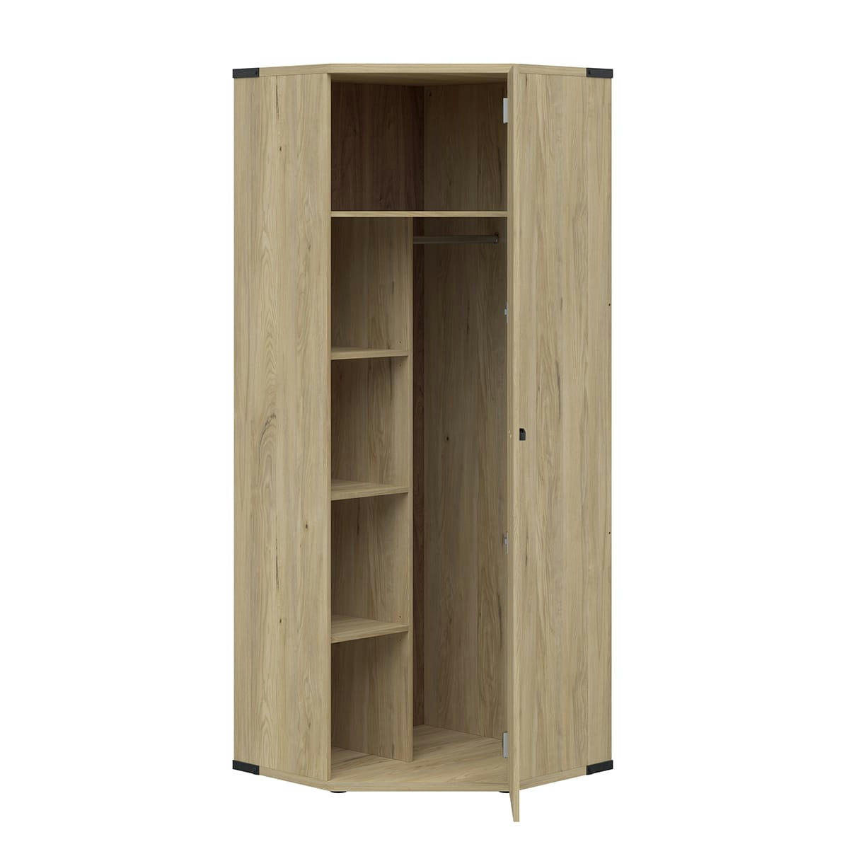 - Armoire d'angle 1 porte naturel et noir