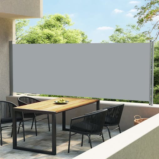 NNEVL Patio Retractable Side Awning 600x160 cm Grey