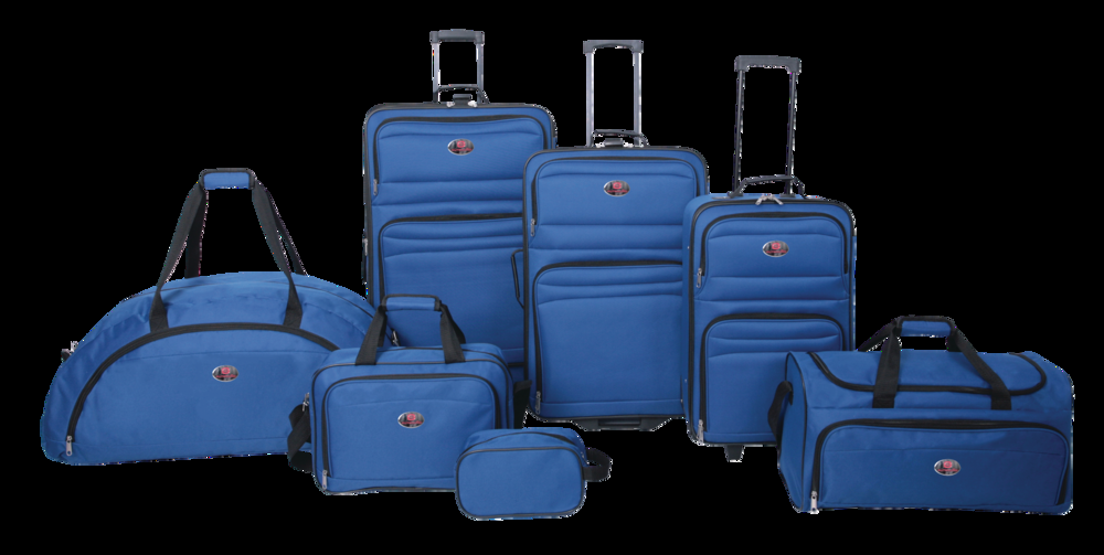 Outbound 7-Piece Softside Spinner Wheel Travel Luggage Suitcase Set w/ Duffle, Boarding Tote & Toiletry Bags