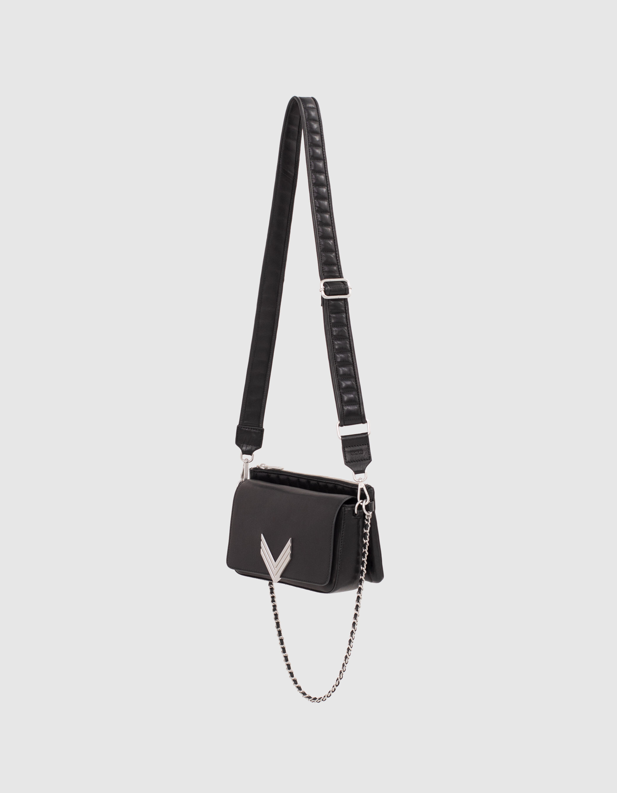 Sac Le 111 Romy noir cuir métalleries silver Femme