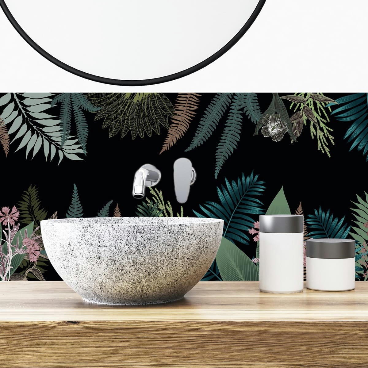 STRONG JUNGLE - Bandeau PVC lot de 2 : L 70cmxH 30cm Multicolore Feuillage Végétal