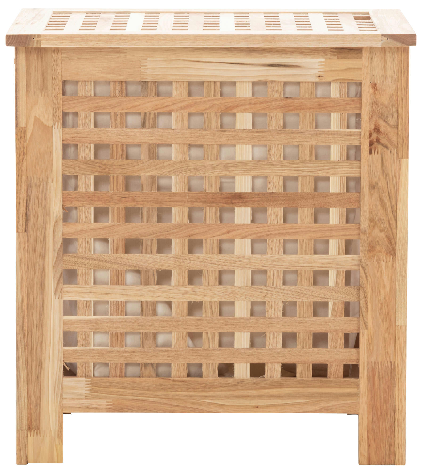 TARRAS - Panier à linge avec couvercle en bois Noyer