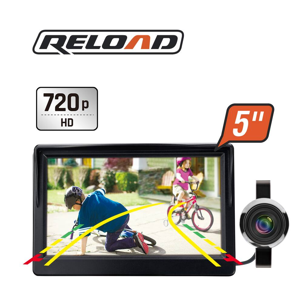 Reload 720p HD Wired Back Up Camera with a 5-in HD Monitor & Suction Cup Mount , Black