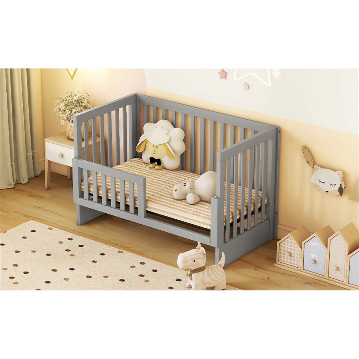 Convertible Crib/Full Size Bed with Changing Table