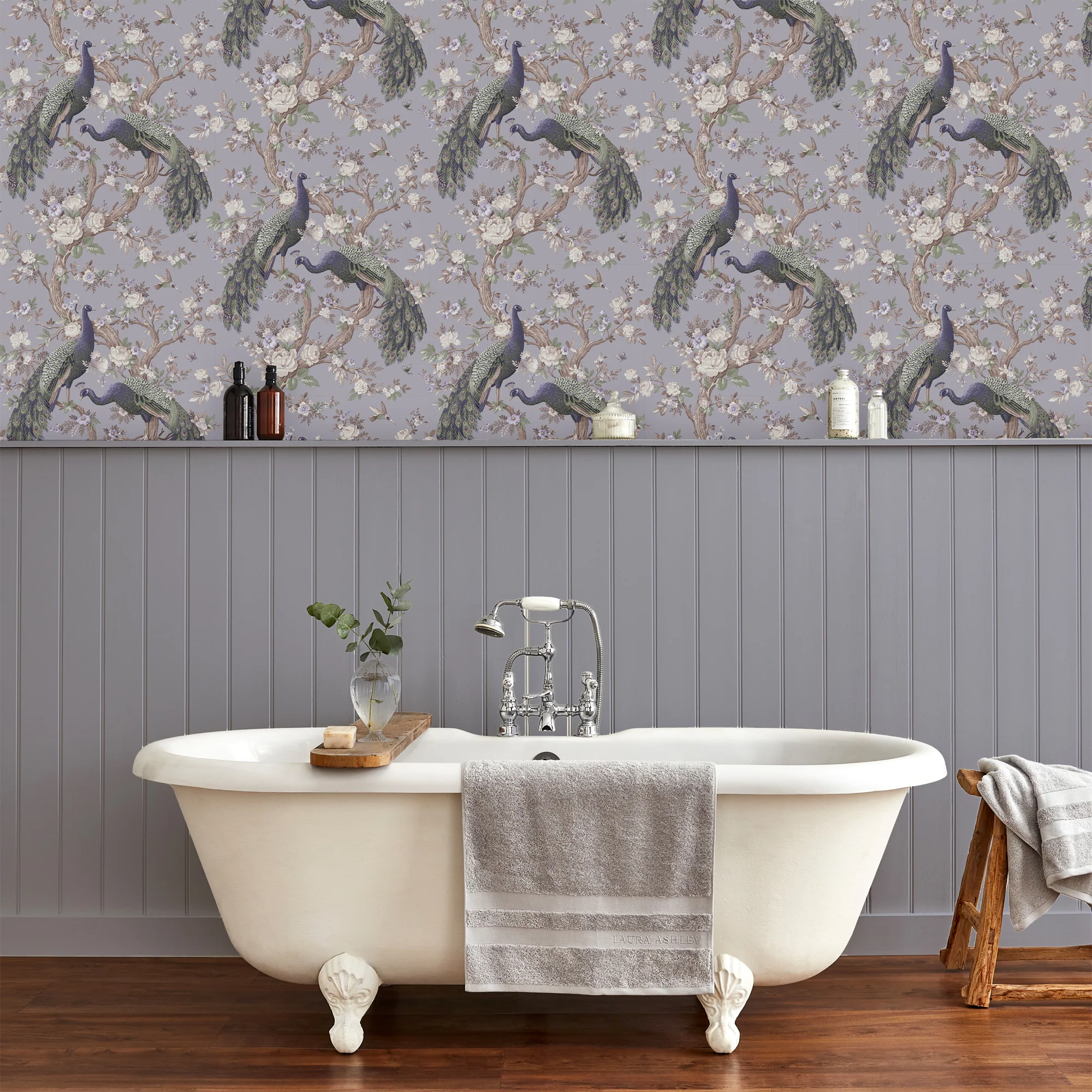 LAURA ASHLEY Papier peint intissé BELVEDERE coloris lavande