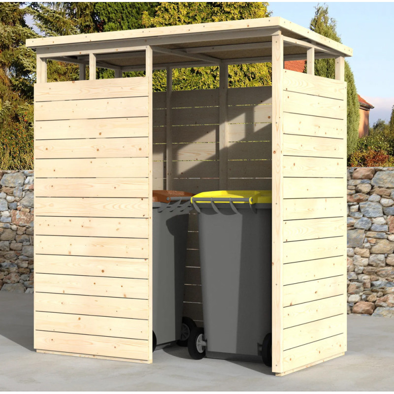 Abri pour poubelles et vélos en bois 15 mm 1,83 x 1,09 m DÉCOR ET JARDIN