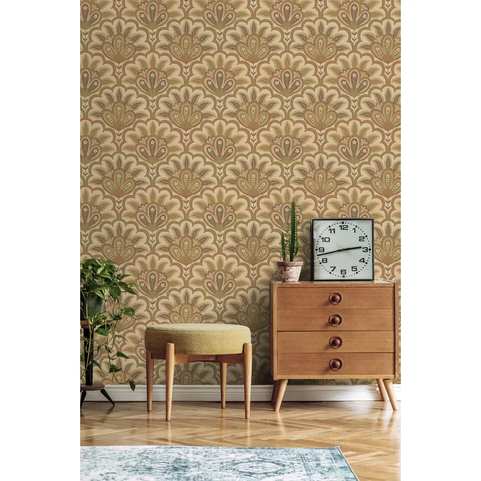 ESTAhome behang oosters barok motief bruin - 50 x 900 cm