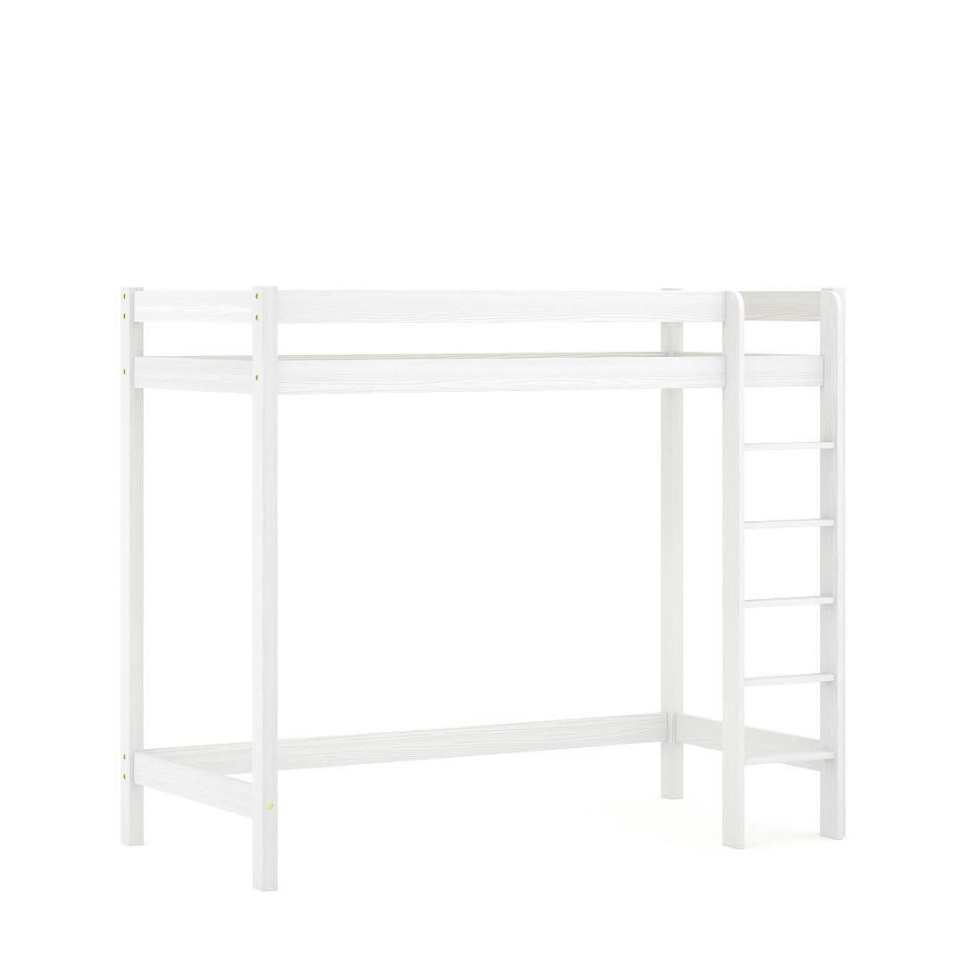 - Lit mezzanine en pin massif 190x90 blanc