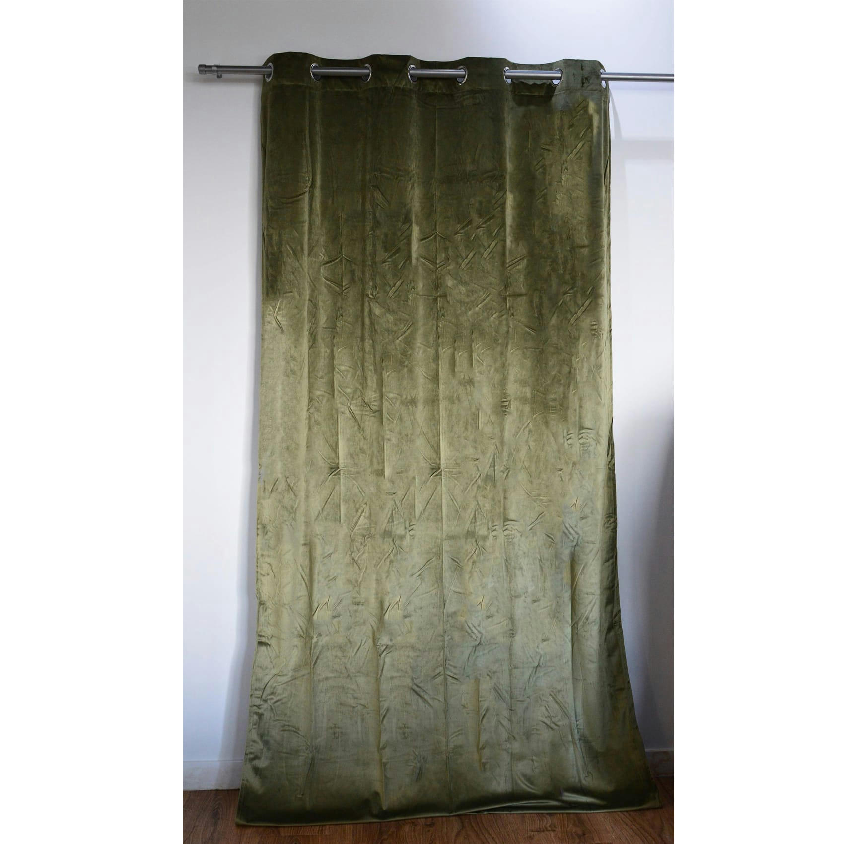 - Rideau en velours occultant polyester vert foncé 140x260 cm