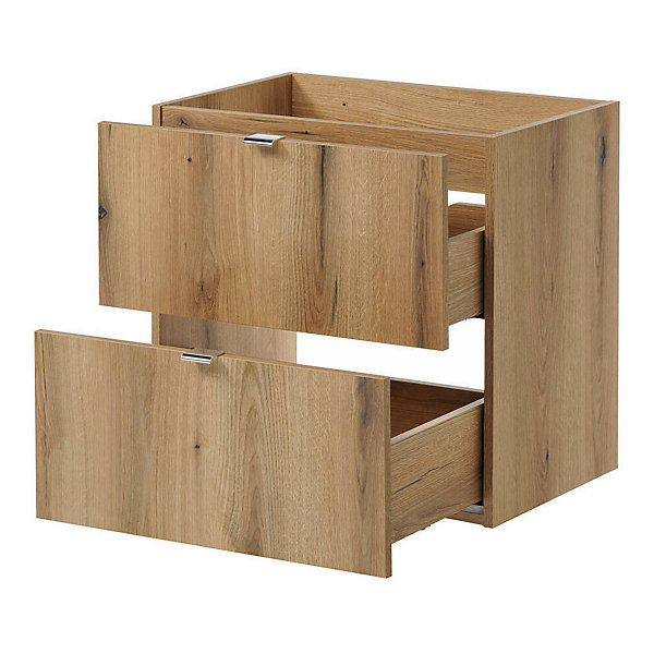 Meuble sous lavabo NEWPORT avec 2 tiroirs 60 x 60 x 40 cm effet chêne noir en.casa