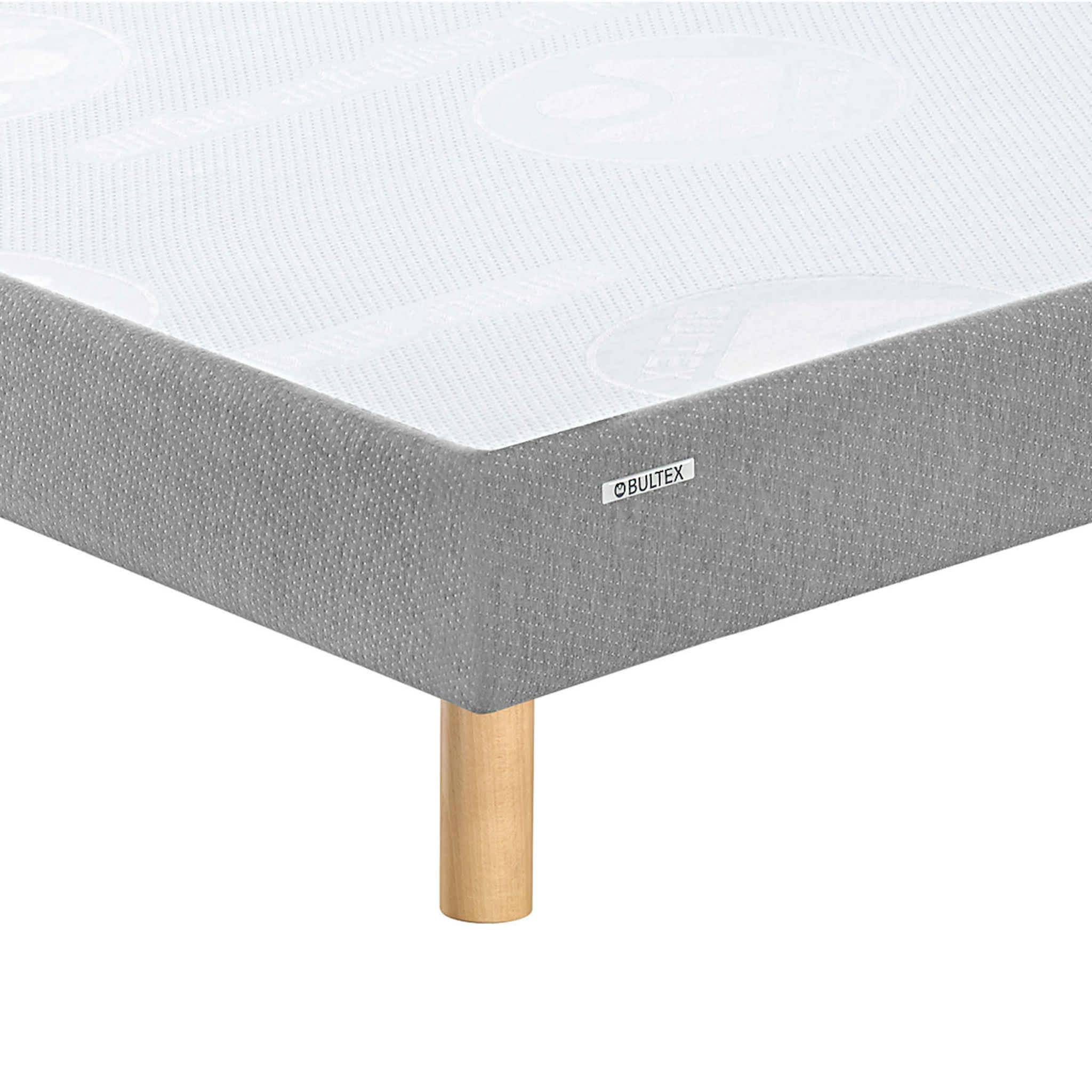 - Sommier gris confort ferme pieds 150x200