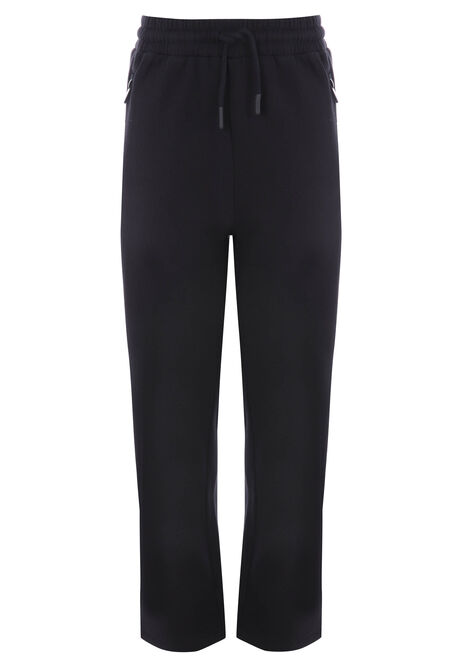 Older Boys Black Cotton Rich Wide Leg Joggers