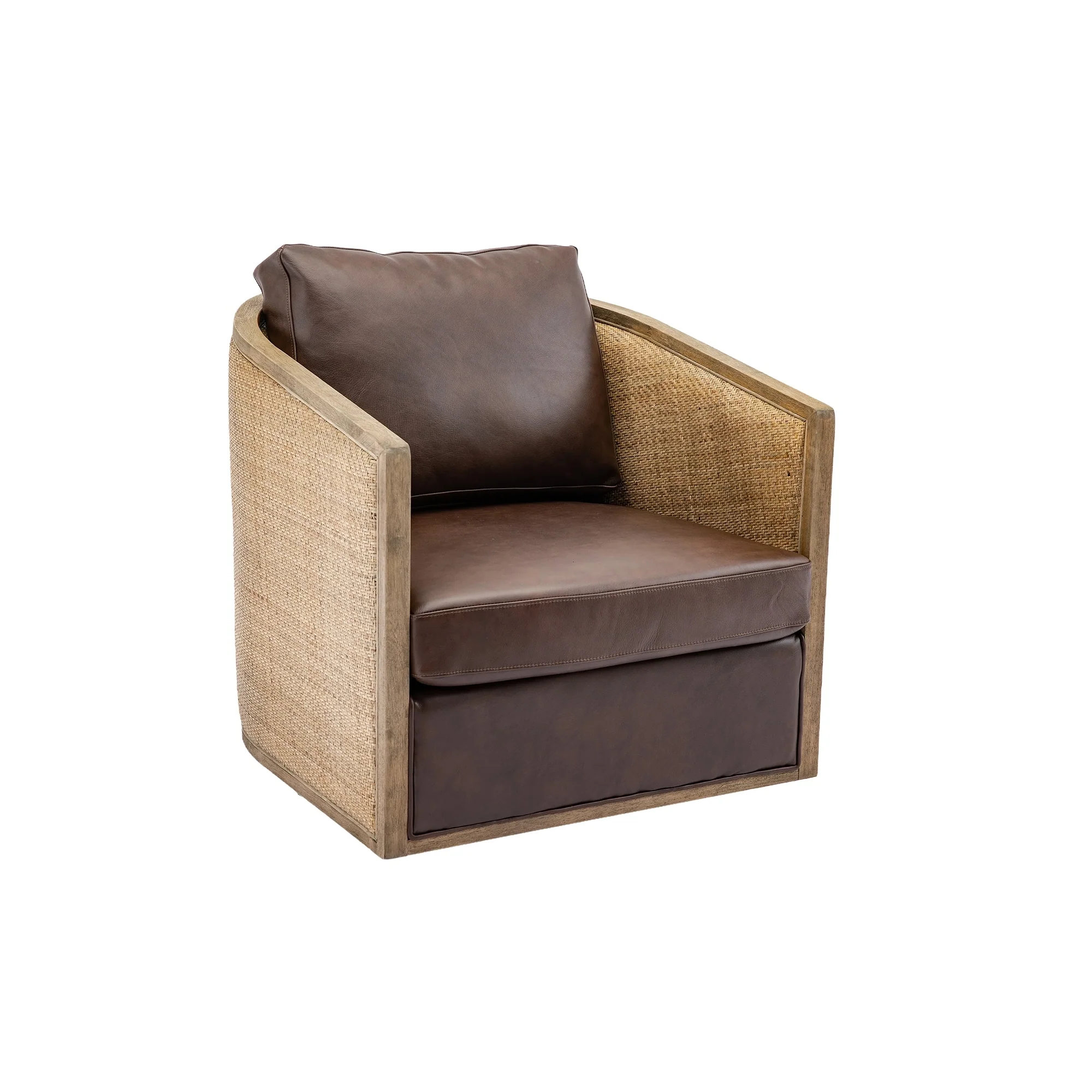 Swivel Barrel Chair, Comfy Round Accent Sofa Chair