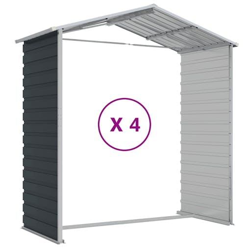 NNEVL Garden Shed Anthracite 191x385x198 cm Galvanised Steel
