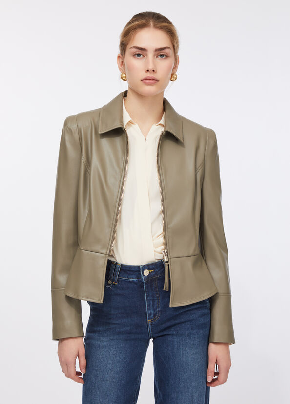 Giacca slim-fit in tessuto spalmato