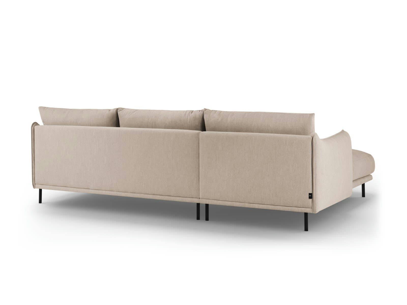 PARIS - Canapé D'Angle Gauche 5 places en Tissu Structurel Beige Foncé