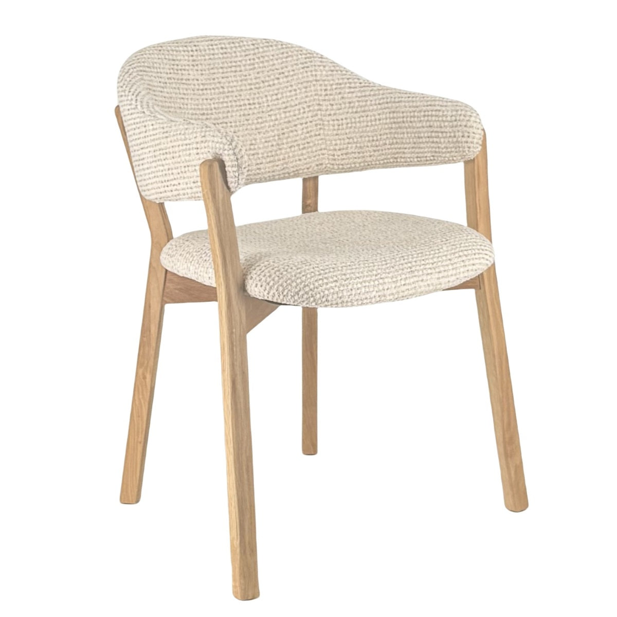 DÉJA Living Eetkamerstoel Uppsala - Beige/Naturel Stof - Set van 2
