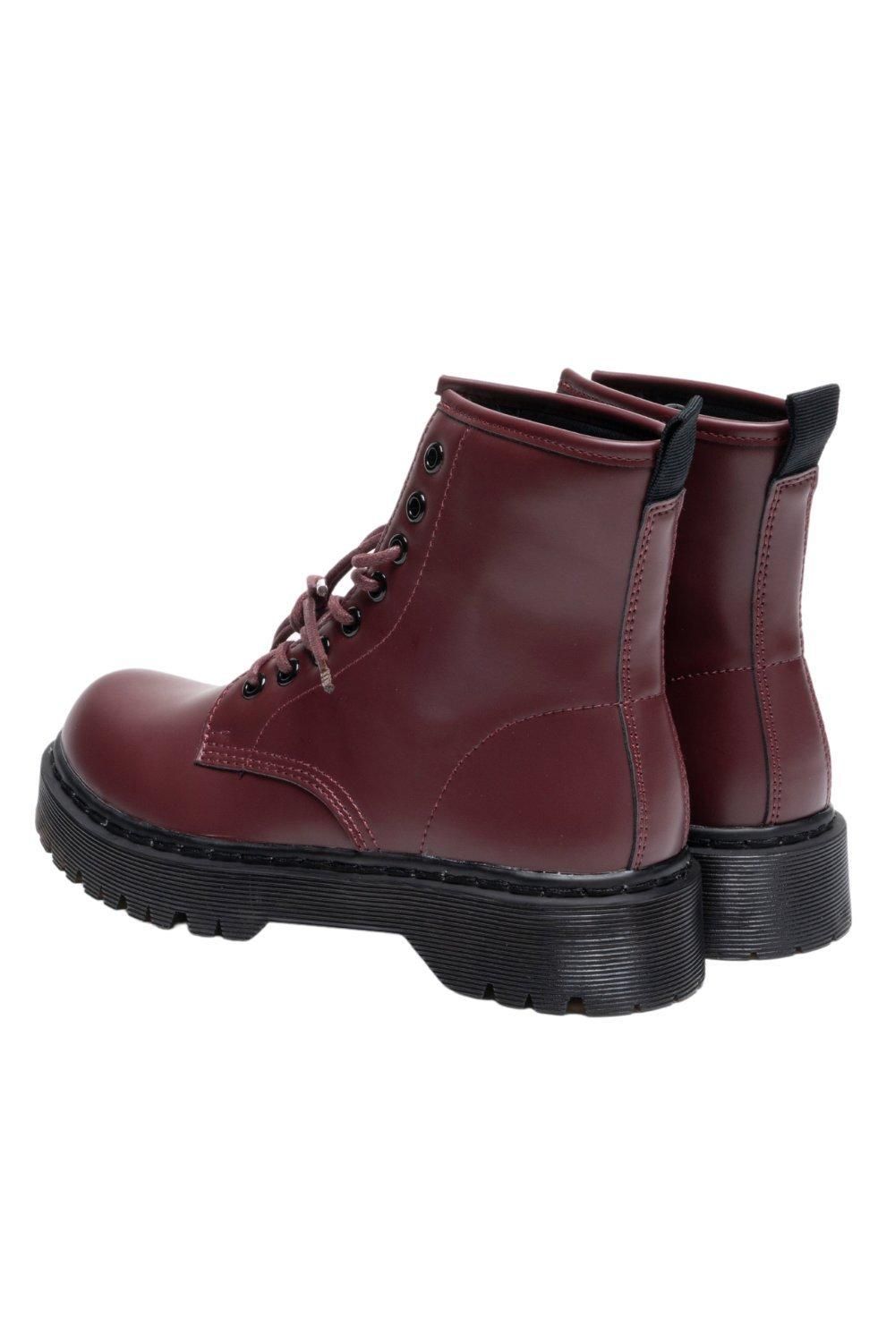 IVACHY Women Classic Boots Smooth Finish Lace Up Ankle Boots