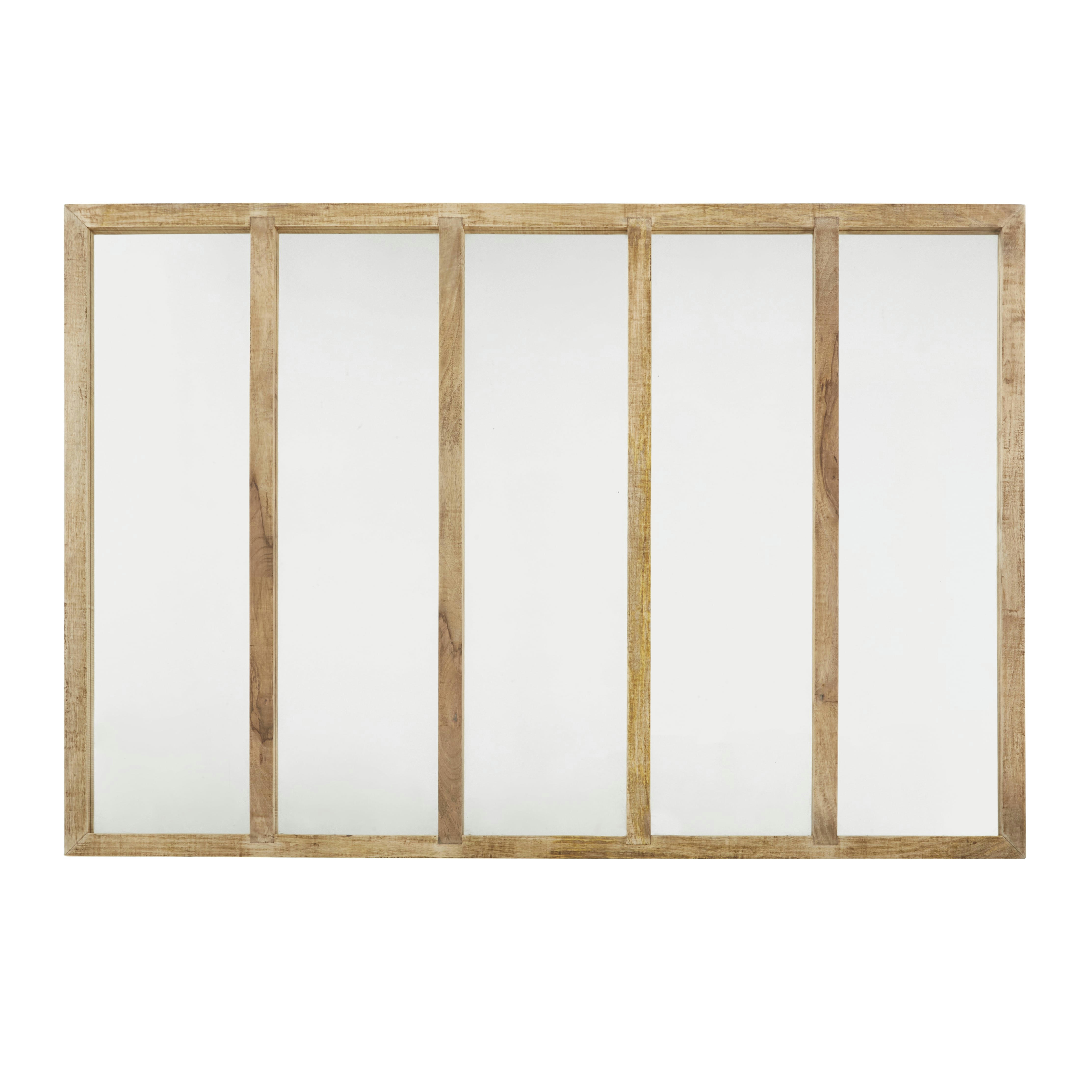 ODEN - Grand miroir verrière rectangulaire en bois de manguier 123x180