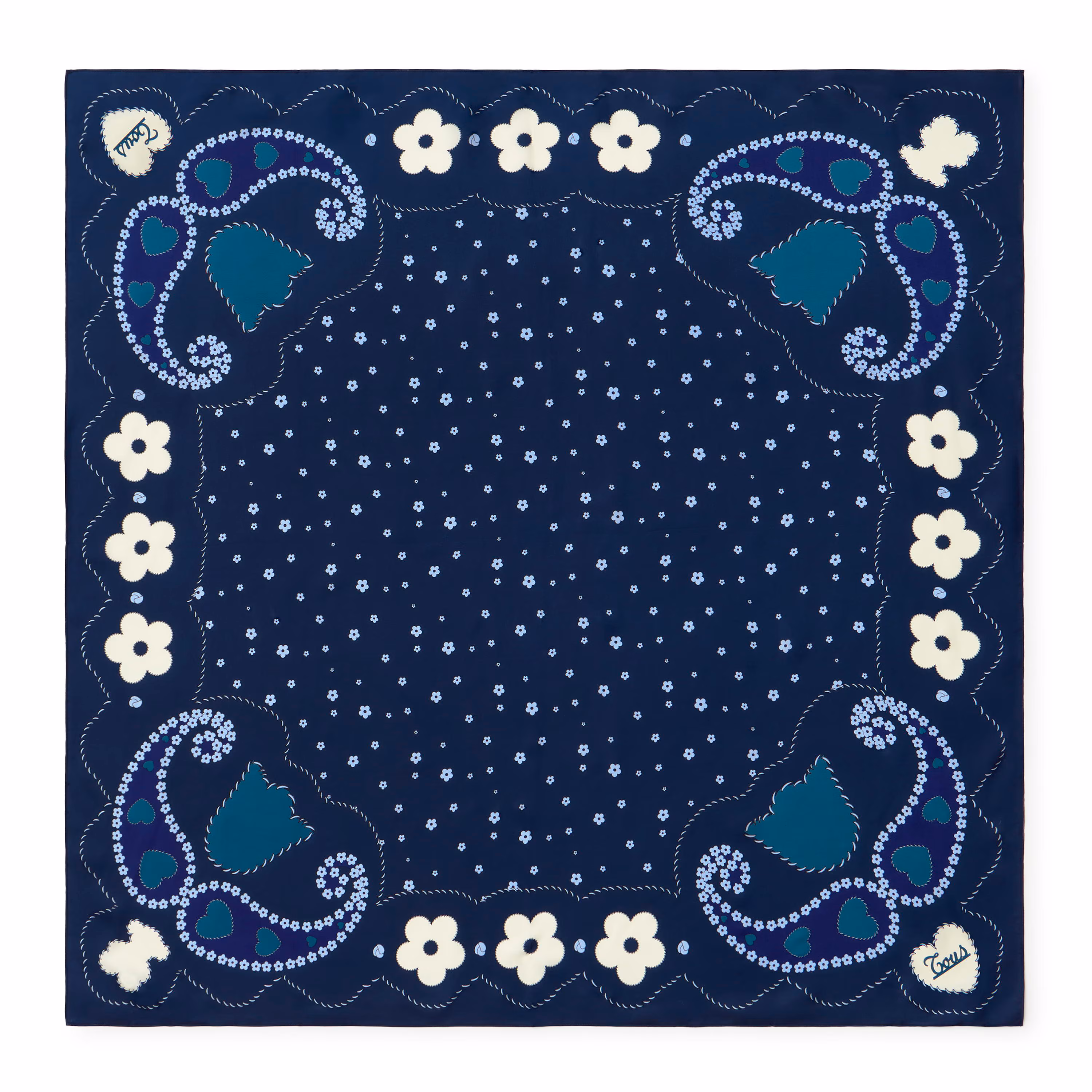 Pañuelo cuadrado azul marino TOUS Motifs Paisley