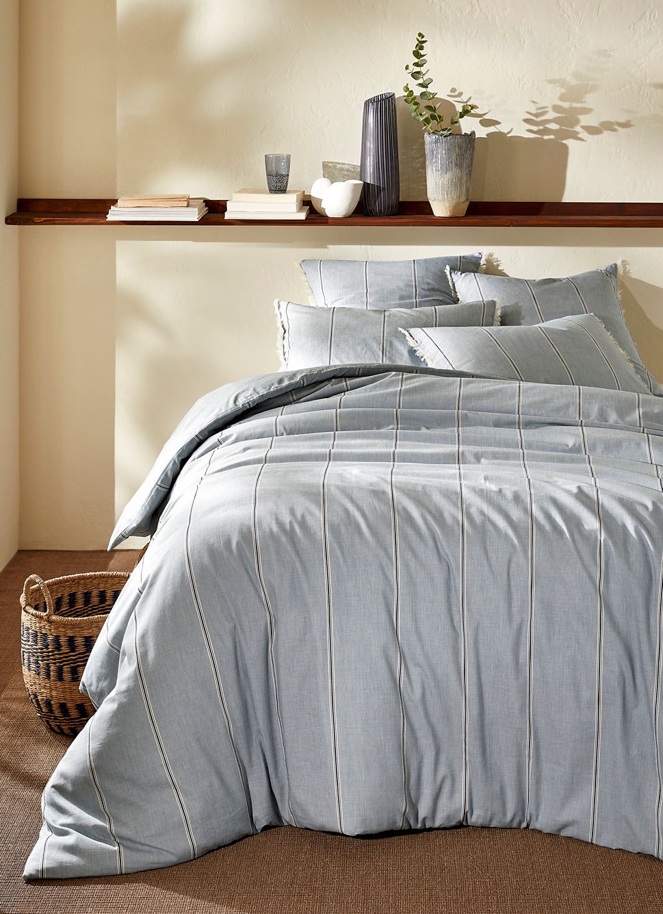 HOUSSE DE COUETTE à RAYURES NAÏADE BLEU