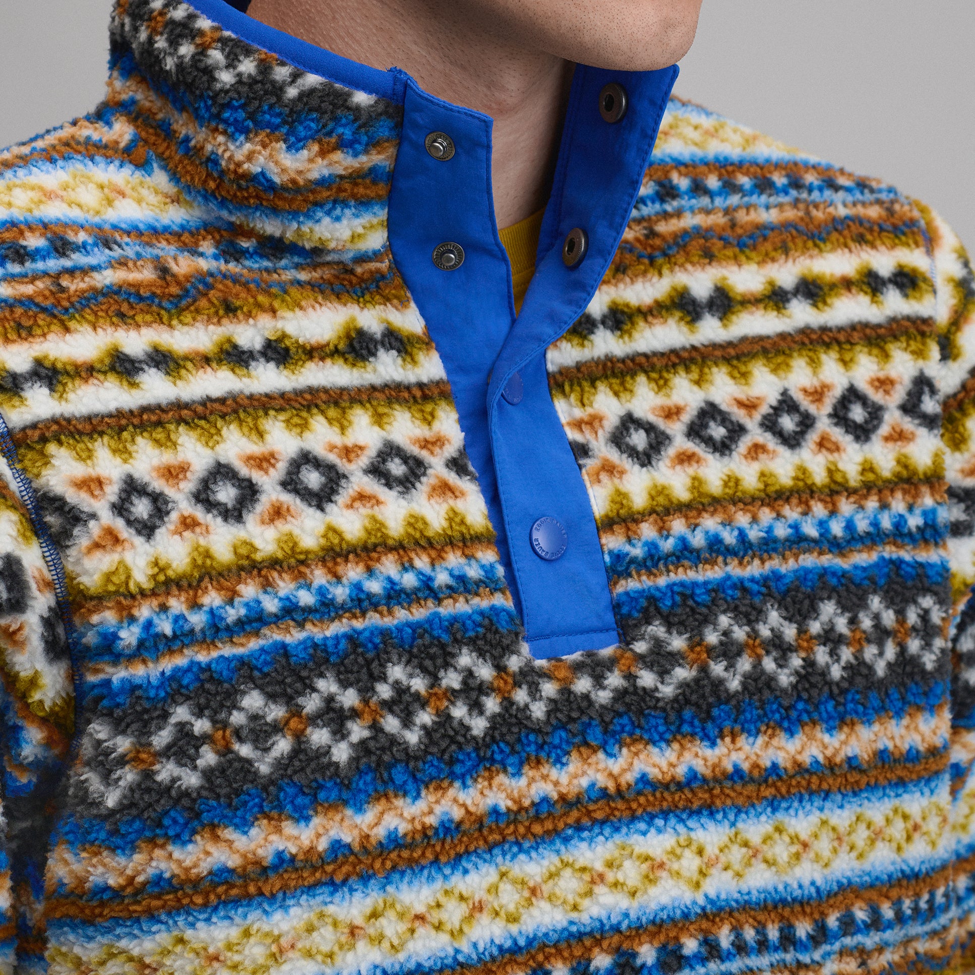Men's Journey Snap-Mock Print Fleece Pullover