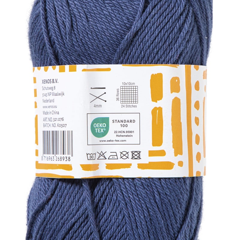 Garen katoen - donkerblauw - 50 gram - 125 meter