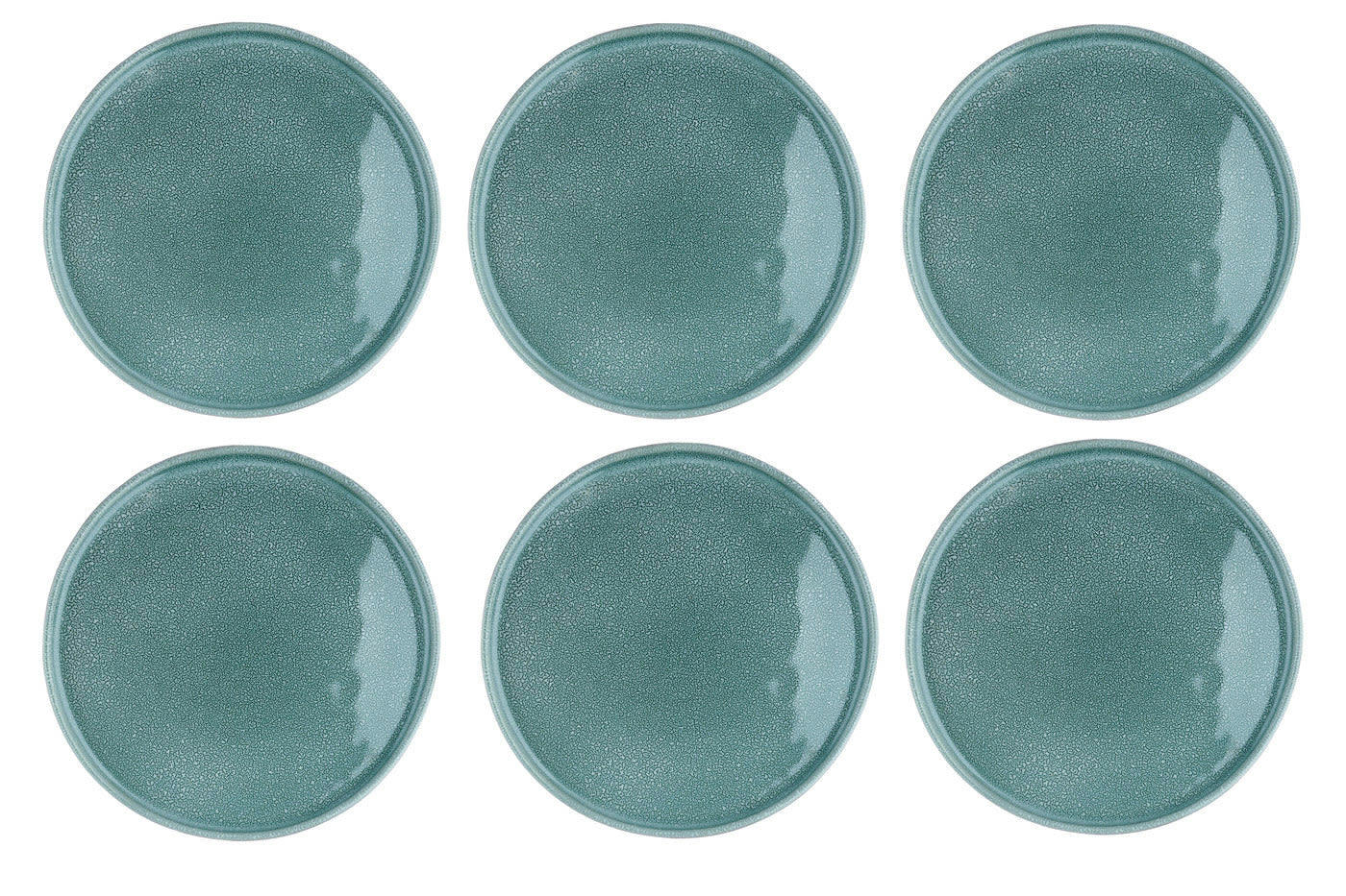 MAGMA - Lot de 6 assiettes plates en grès bleu D27