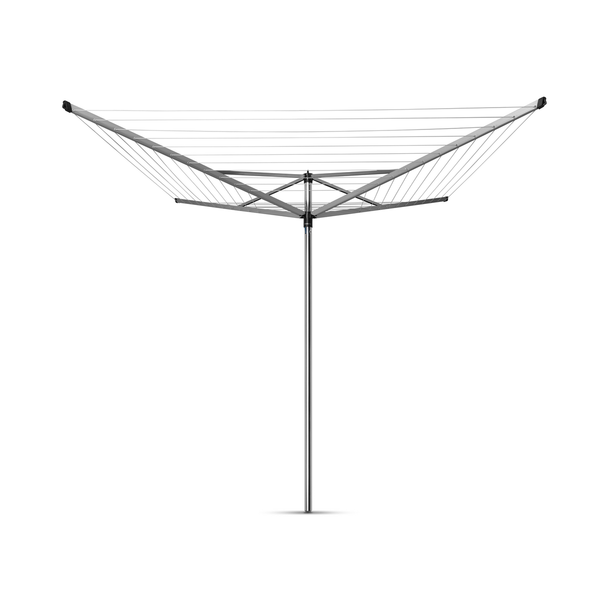 Brabantia Droogmolen Topspinner, 60 meter met metalen grondanker, doorsnede 45 mm - Metallic Grey