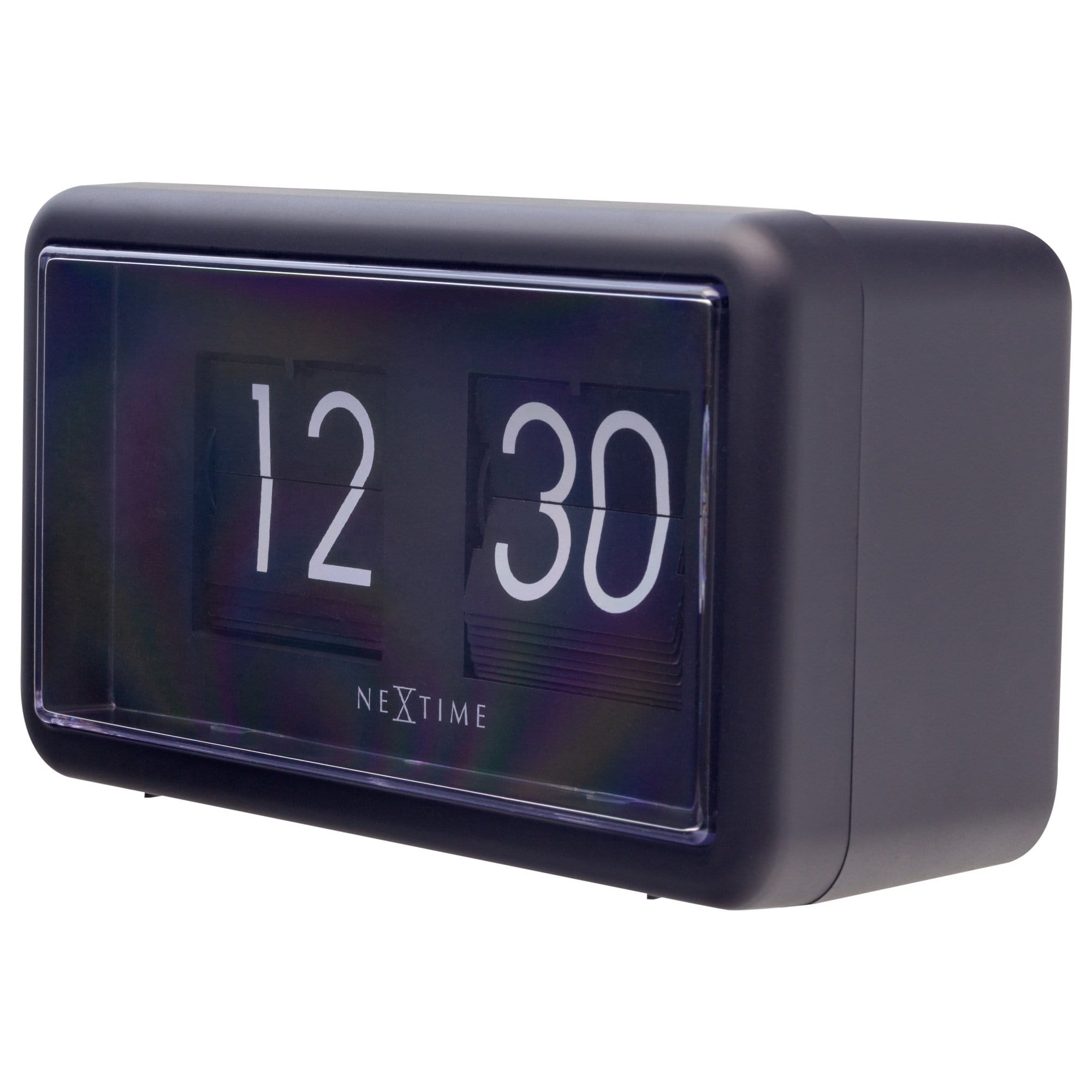 NeXtime - NeXtime - Flip Klok - Tafelklok  Wandklok - Zwart -18x10x7