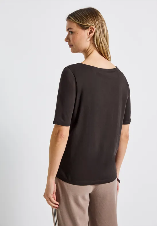 Shirt mit U-Boot-Ausschnitt