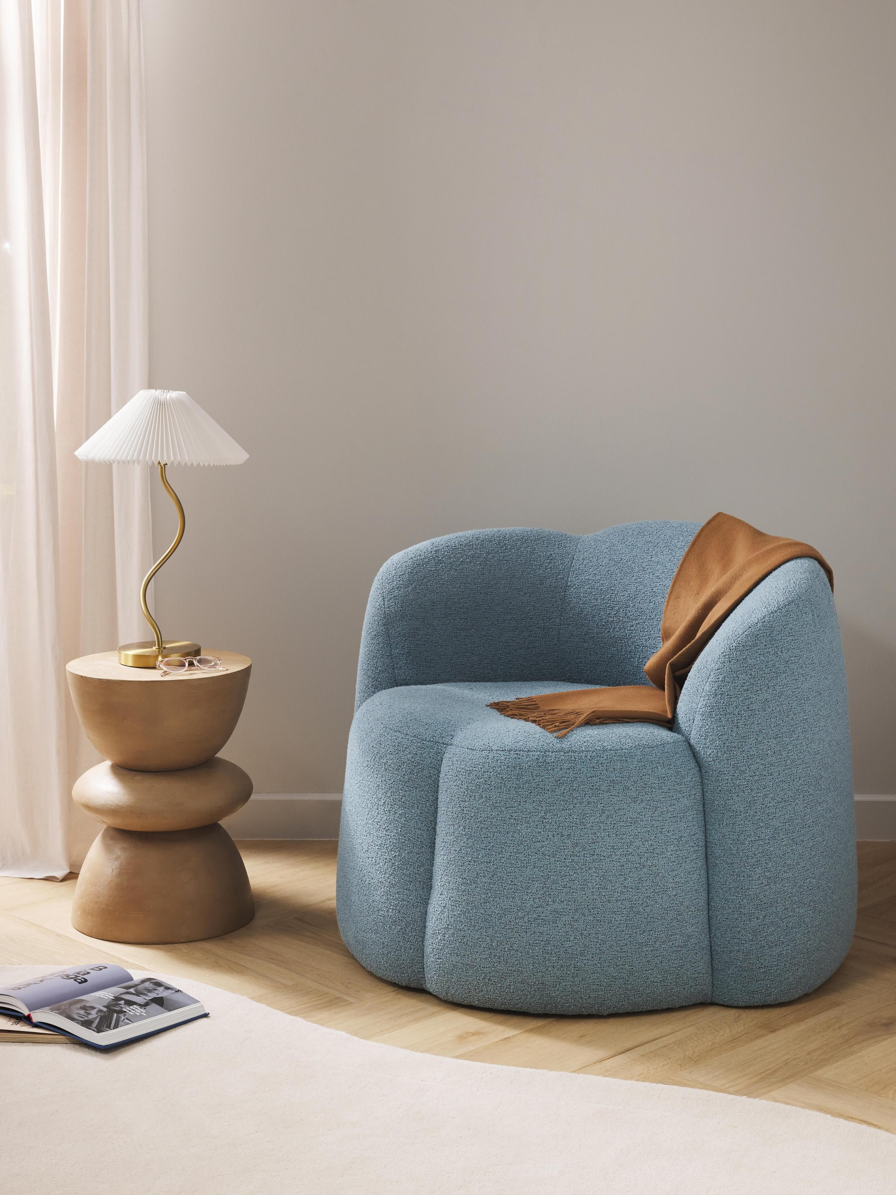 Bouclé-Loungesessel Fleur